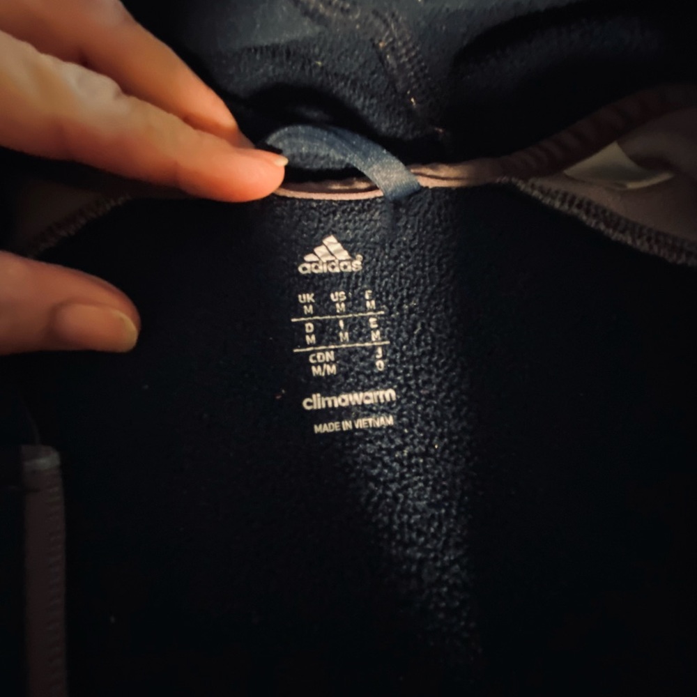 Adidas Men’s Climawarm Hoodie/Jacket size Medium color Navy Blue and Grey - Picture 9 of 15